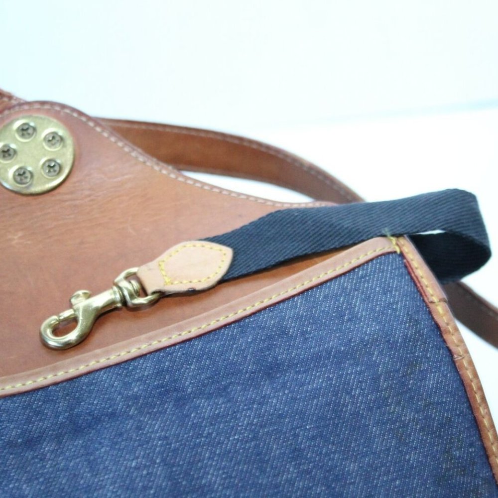 Vintage Dooney & Bourke Blue Denim & Leather Backpack Purse USA Made H13008 - Picture 8 of 15